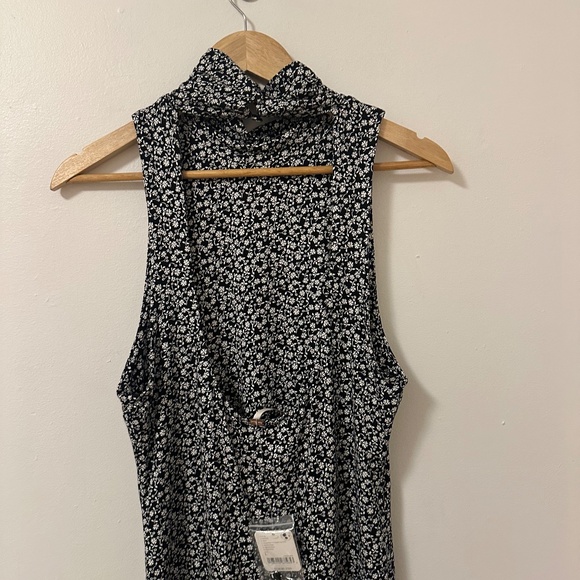 NWT Free People Check It Mini Dress in Black Floral Combo | Size Large - Picture 7 of 12